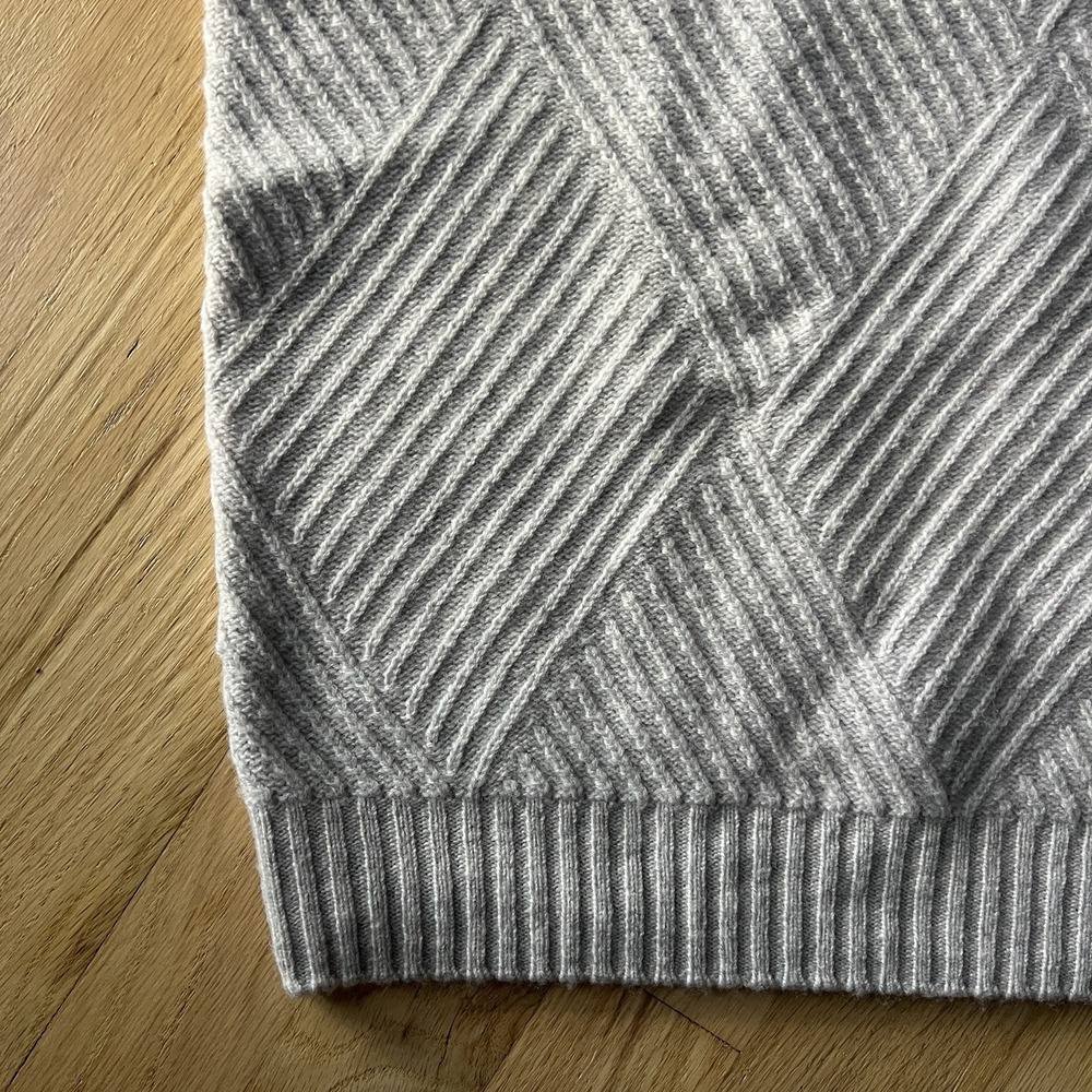 Cremieux Classics Wool Cashmere‎ Knit Pullover Sweater Shawl Collar Medium Grey - Picture 2 of 7